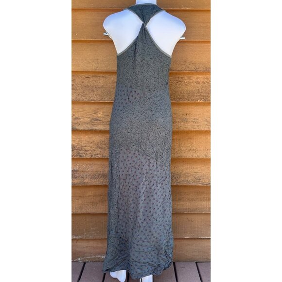 Ella Moss EDFZ10873 Made in USA Rayon Green Maxi Dress Size S - Picture 2 of 10
